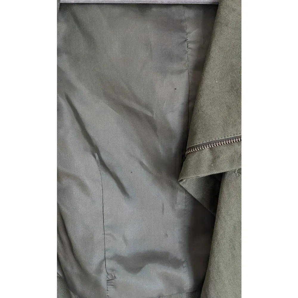 VEDA Women's Green and Black Leather Jacket - Picture 8 of 10